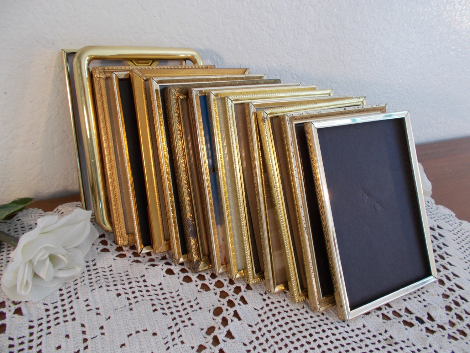 Vintage Gold Metal Picture Frame 5 x 7 Photo Decoration Mid Etsy
