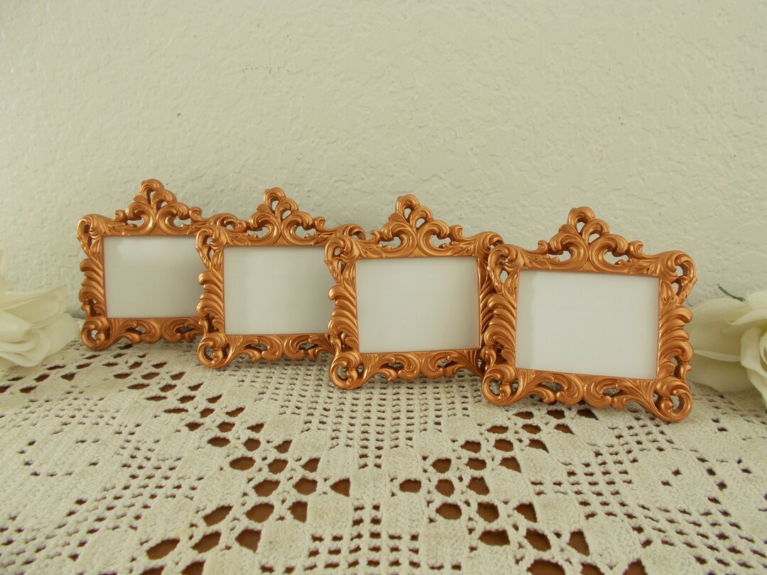 Rose Gold Picture Frame Set Ornate Baroque 2 X 2.5 Photo Etsy