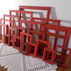 Rustic Red Frame Set Picture Photo Shabby Chic Distressed Wall Gallery ...