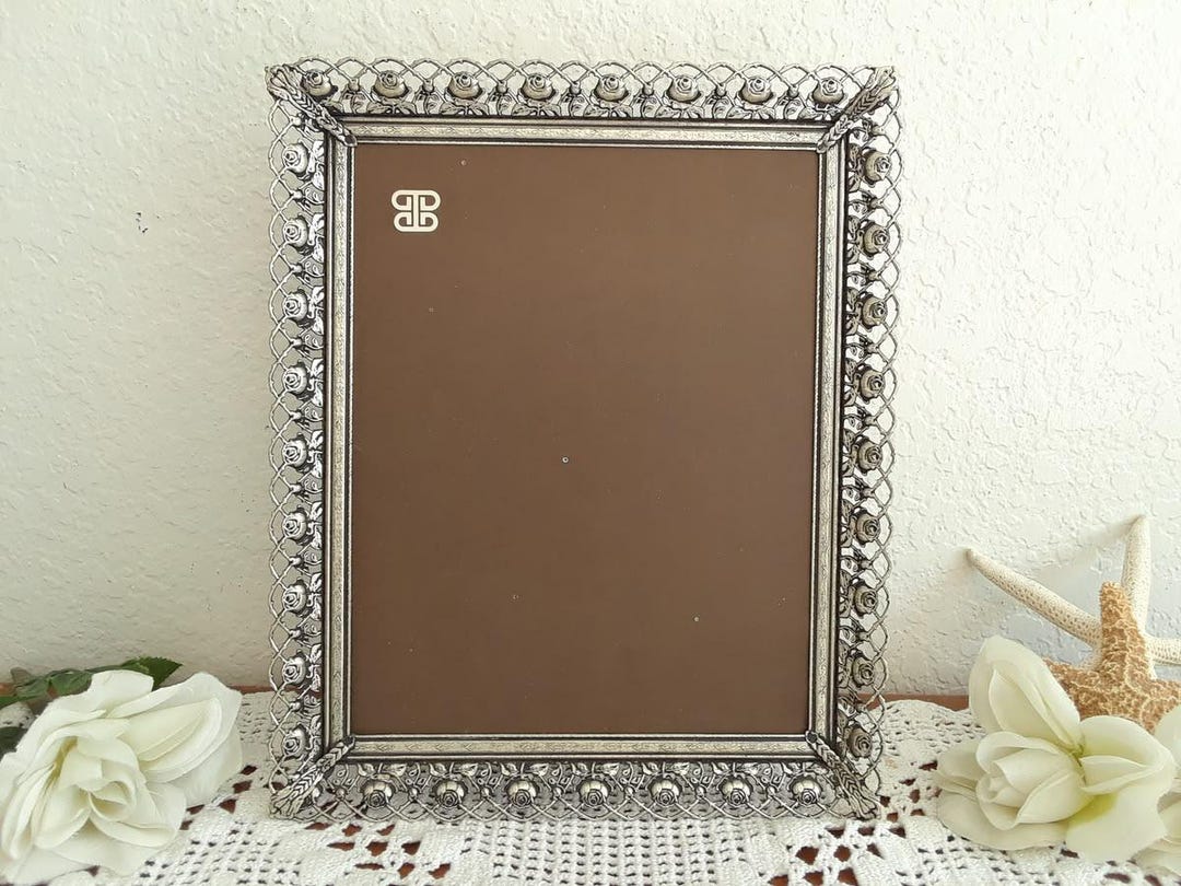 Vintage Ornate Silver Rose Picture Frame 8 X 10 Floral Photo Decoration ...