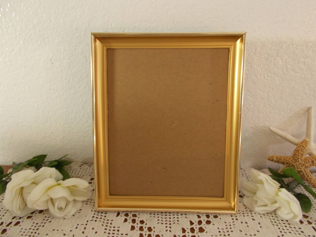 Vintage Gold Metal Picture Frame 8 X 10 Photo Decoration Mid Century ...