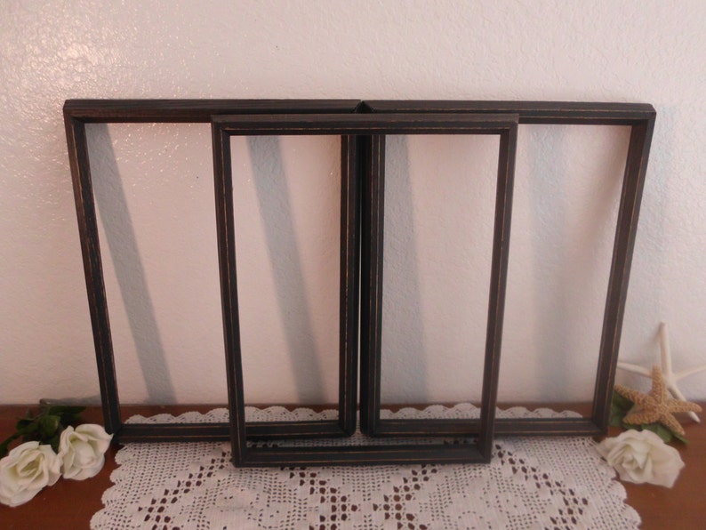 Black Picture Frame Rustic Distressed Up Cycled Vintage 12 x 16 Wood Country Farmhouse Man Cave Home Decor Wedding Birthday Gift Him Her