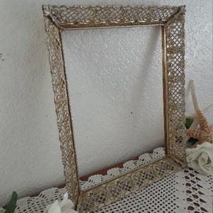 Vintage Ornate Gold & White Metal Picture Frame 8 X 10 Photo Decoration ...