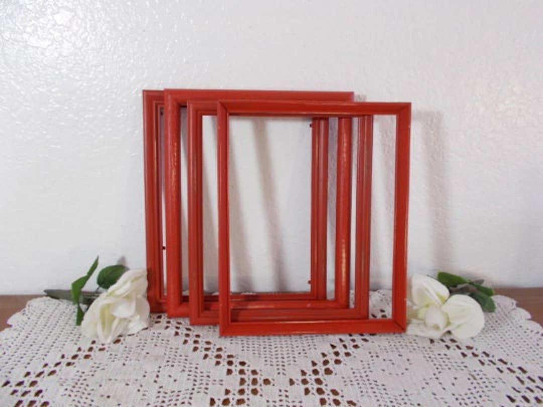 Rustic Red Picture Frame up Cycled Vintage Wood 8 X 10 Photo Decoration ...