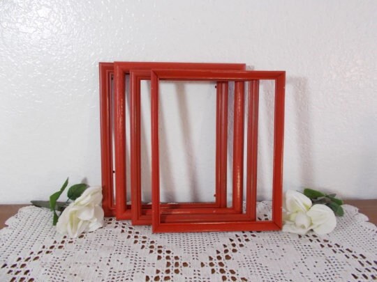 Rustic Red Picture Frame up Cycled Vintage Wood 8 X 10 Photo Decoration ...