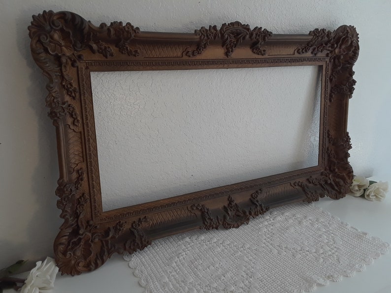 Large Vintage Ornate Gold Baroque Picture Frame 14.5 X Etsy