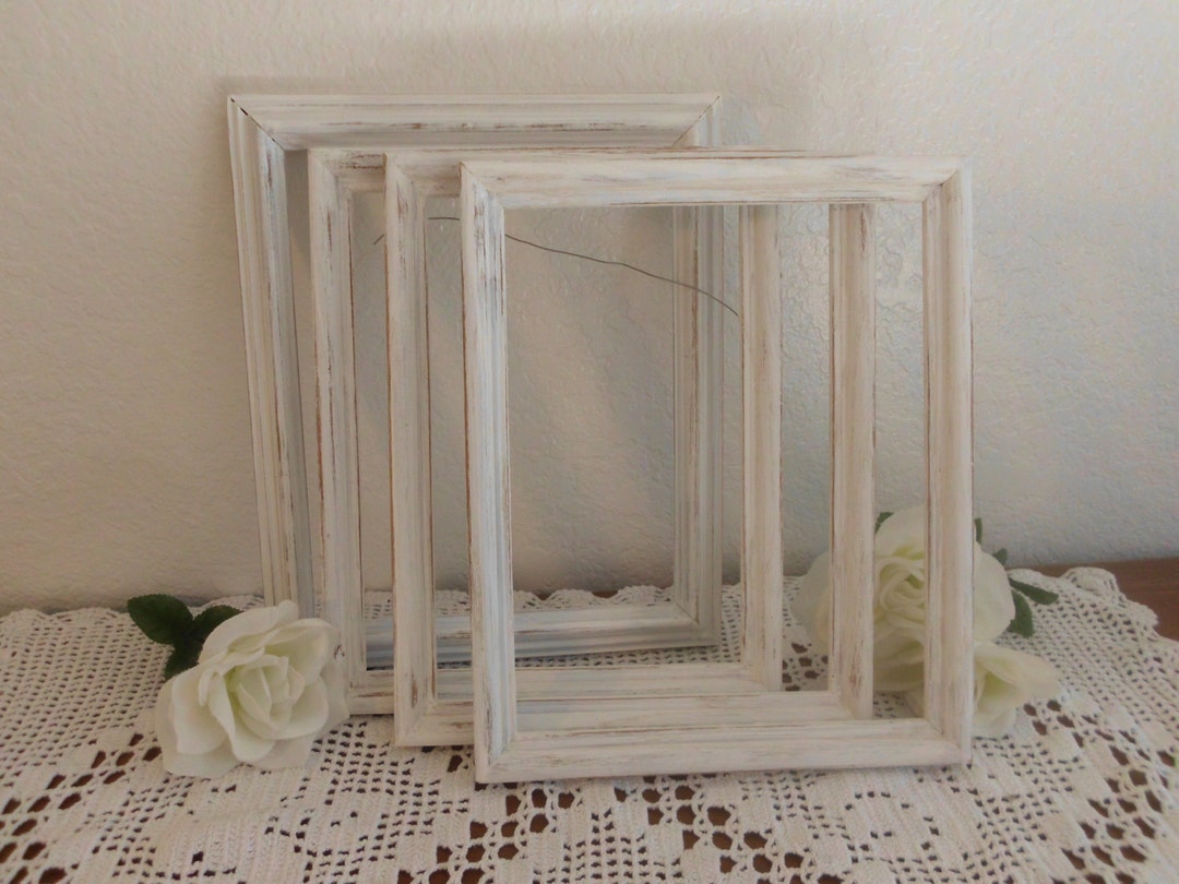 Distressed White Frame Rustic 8 X 10 Shabby Chic Wedding Decor Upcycled Vintage Pick Your Own