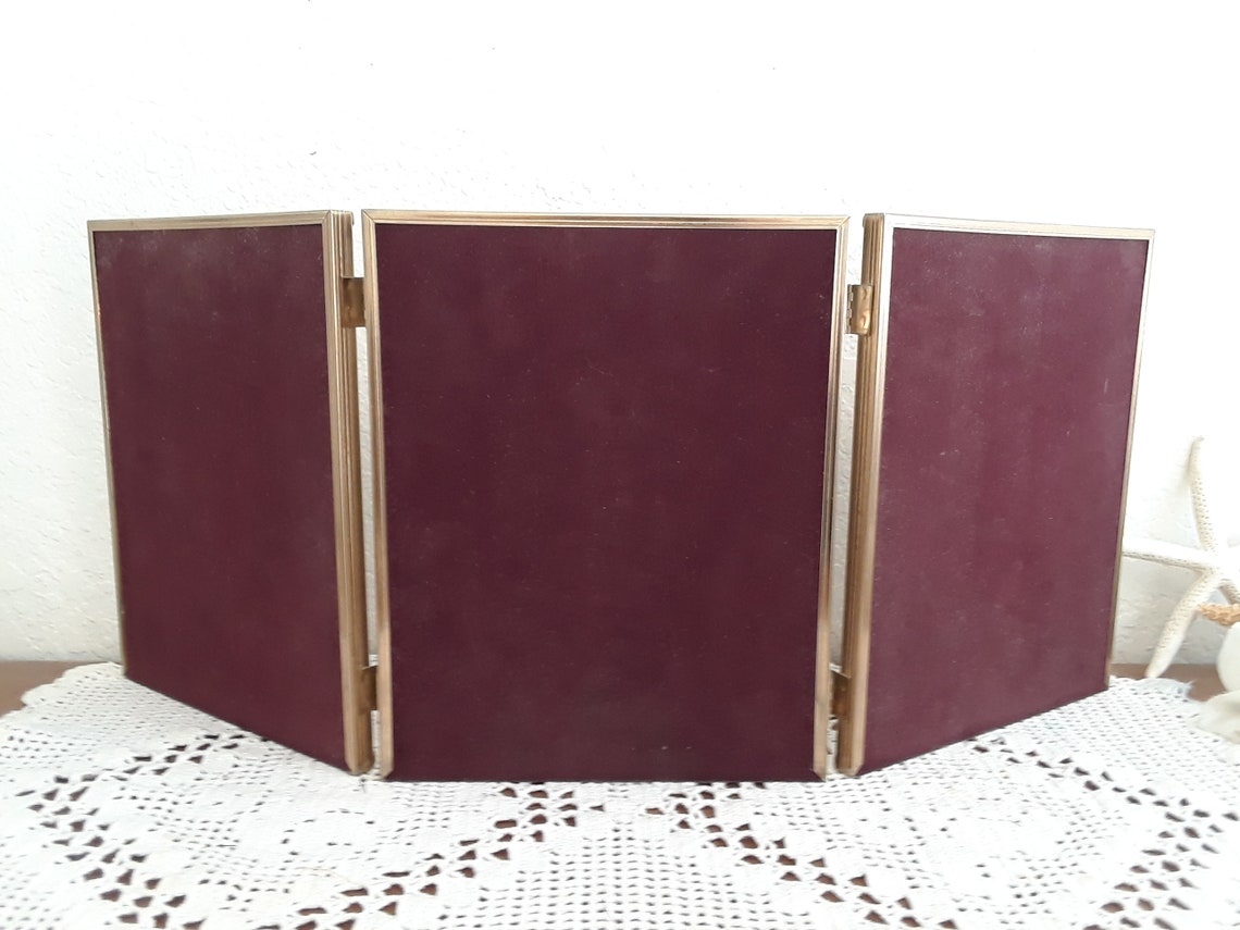 Vintage Gold Picture Frame Trio Photo Decoration Folding Etsy