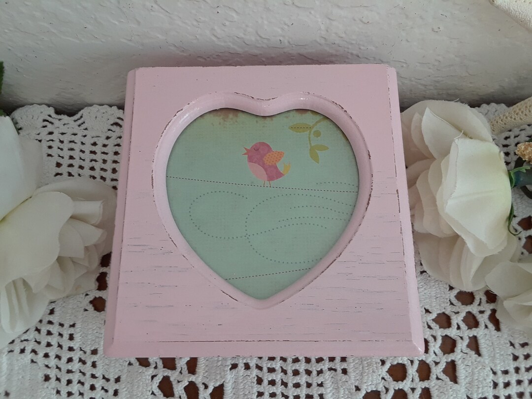 Pink Shabby Chic Heart Jewelry Music Box up Cycled Vintage Wood ...