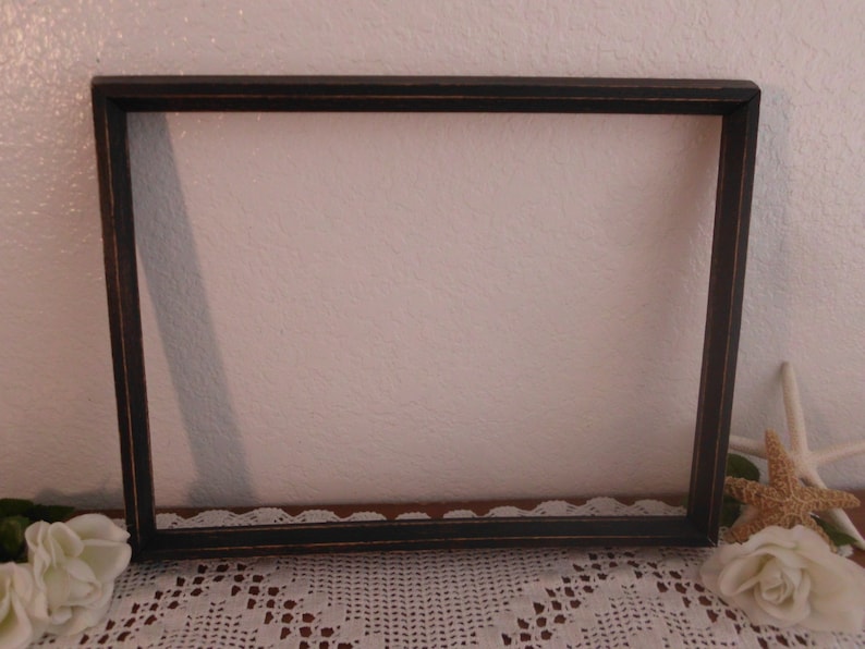 Black Picture Frame Rustic Distressed Up Cycled Vintage 12 x 16 Wood Country Farmhouse Man Cave Home Decor Wedding Birthday Gift Him Her