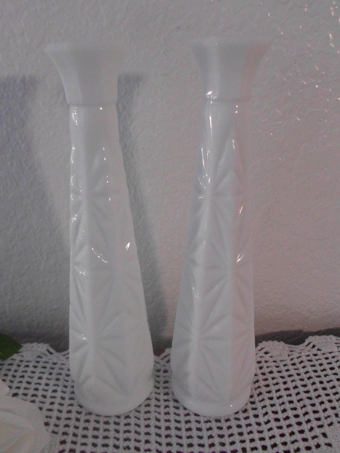 Vintage White Milk Glass Vases Wedding Instant Collection Set Etsy