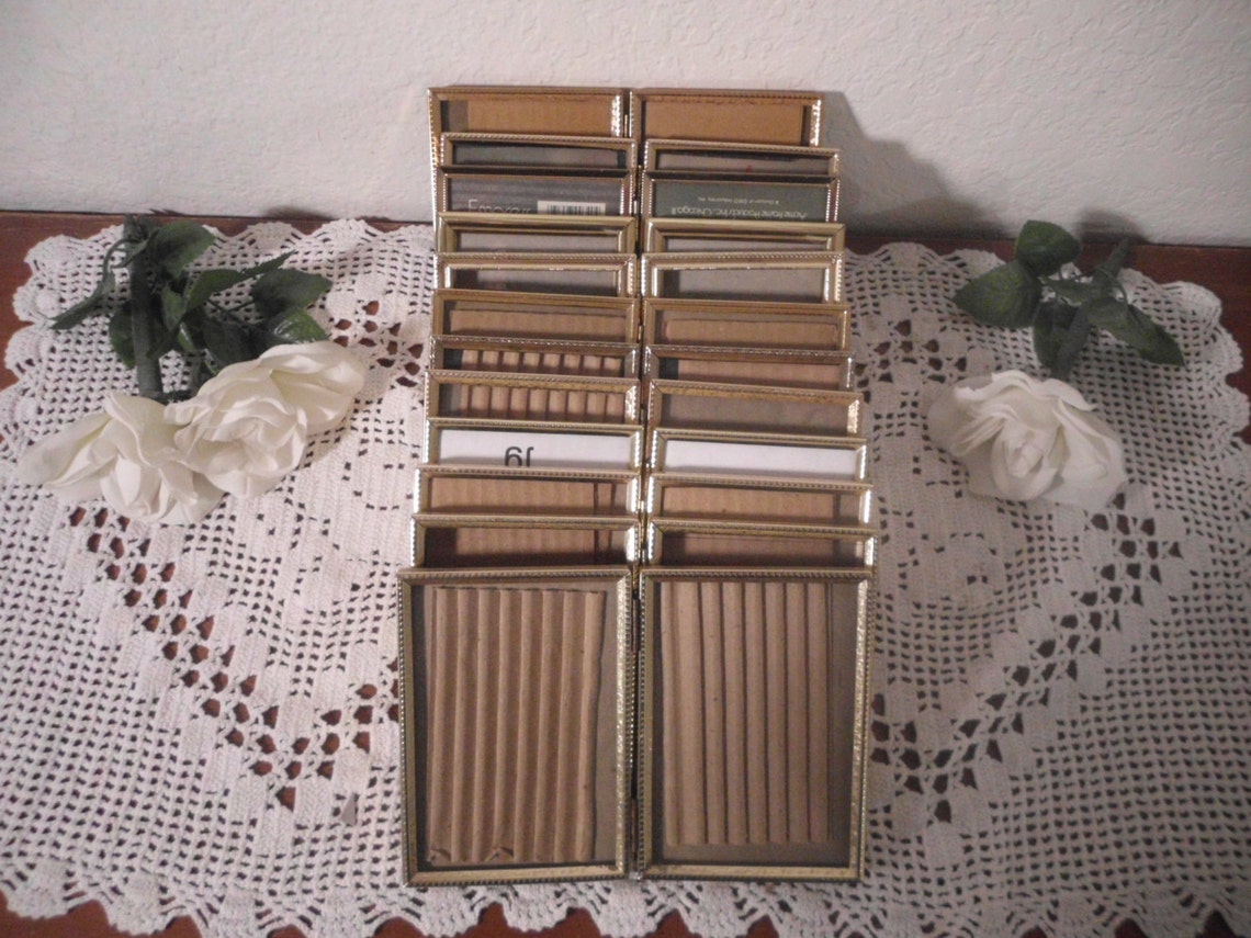 Vintage Double Hinged Gold Metal Picture Frame Folding 3.5 X 5 Photo ...