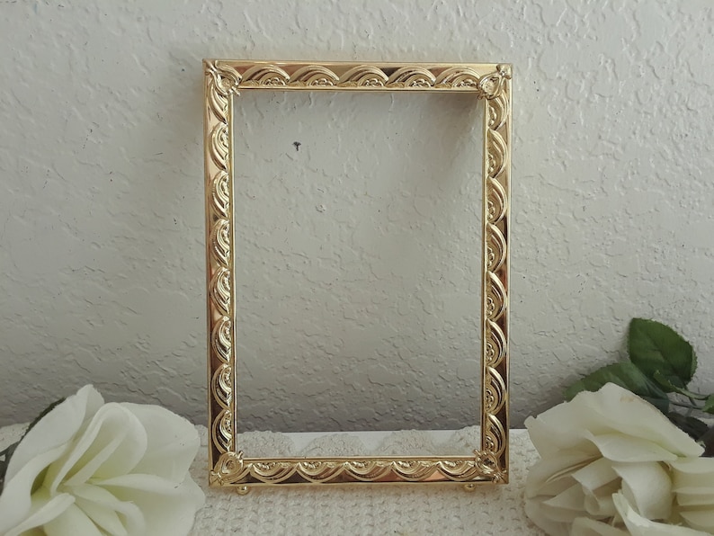 Vintage Ornate Gold Metal Picture Frame 5 X 7 Photo Decoration Mid ...