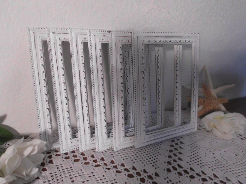 Ornate White Shabby Chic Picture Frame 4 x 6 Photo Decoration Romantic Cottage French Country Farmhouse Home Decor Spring Summer Wedding