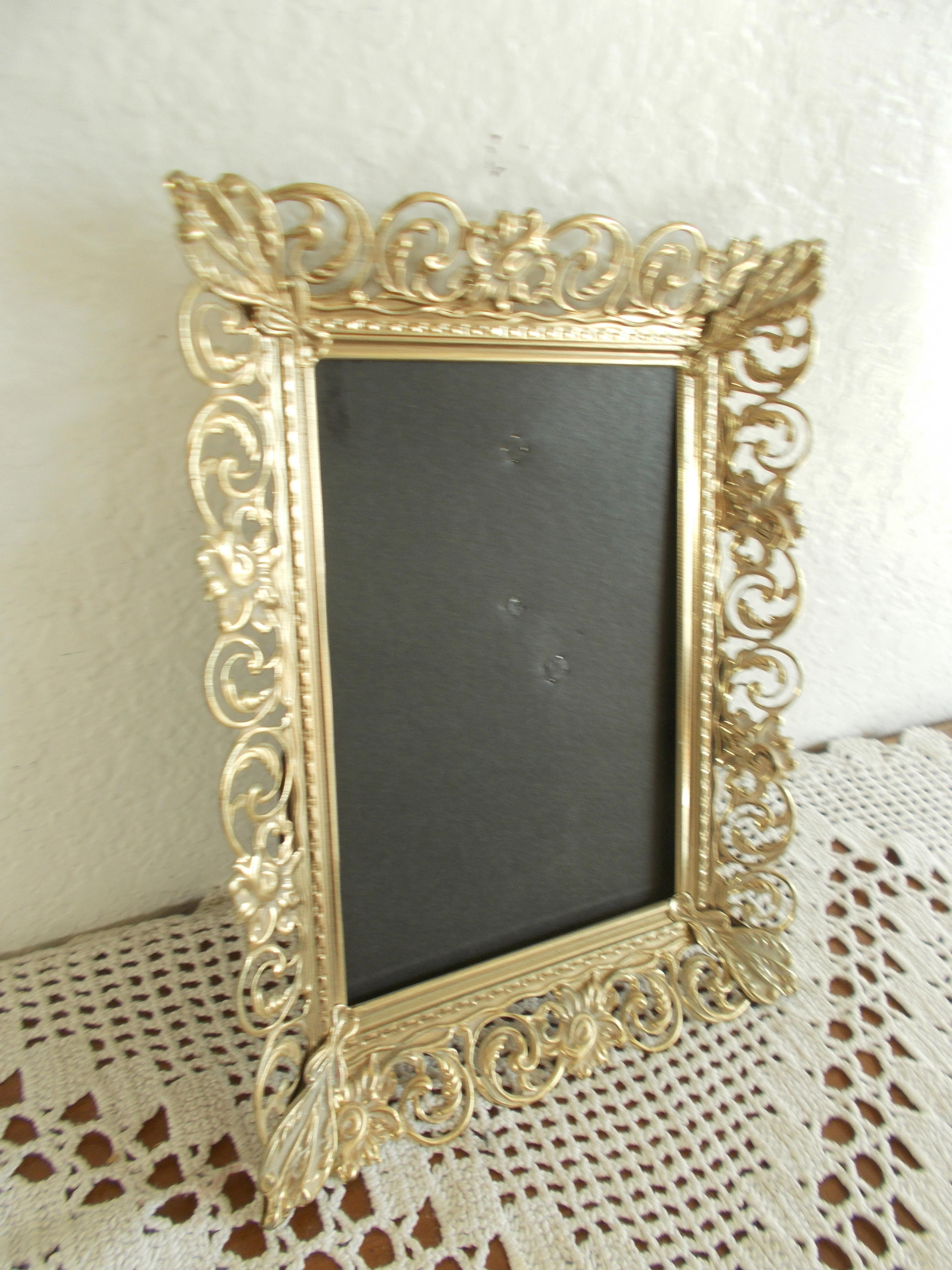 Vintage Gold Metal Ornate Lace Picture Frame 5 X 7 Photo Decoration ...