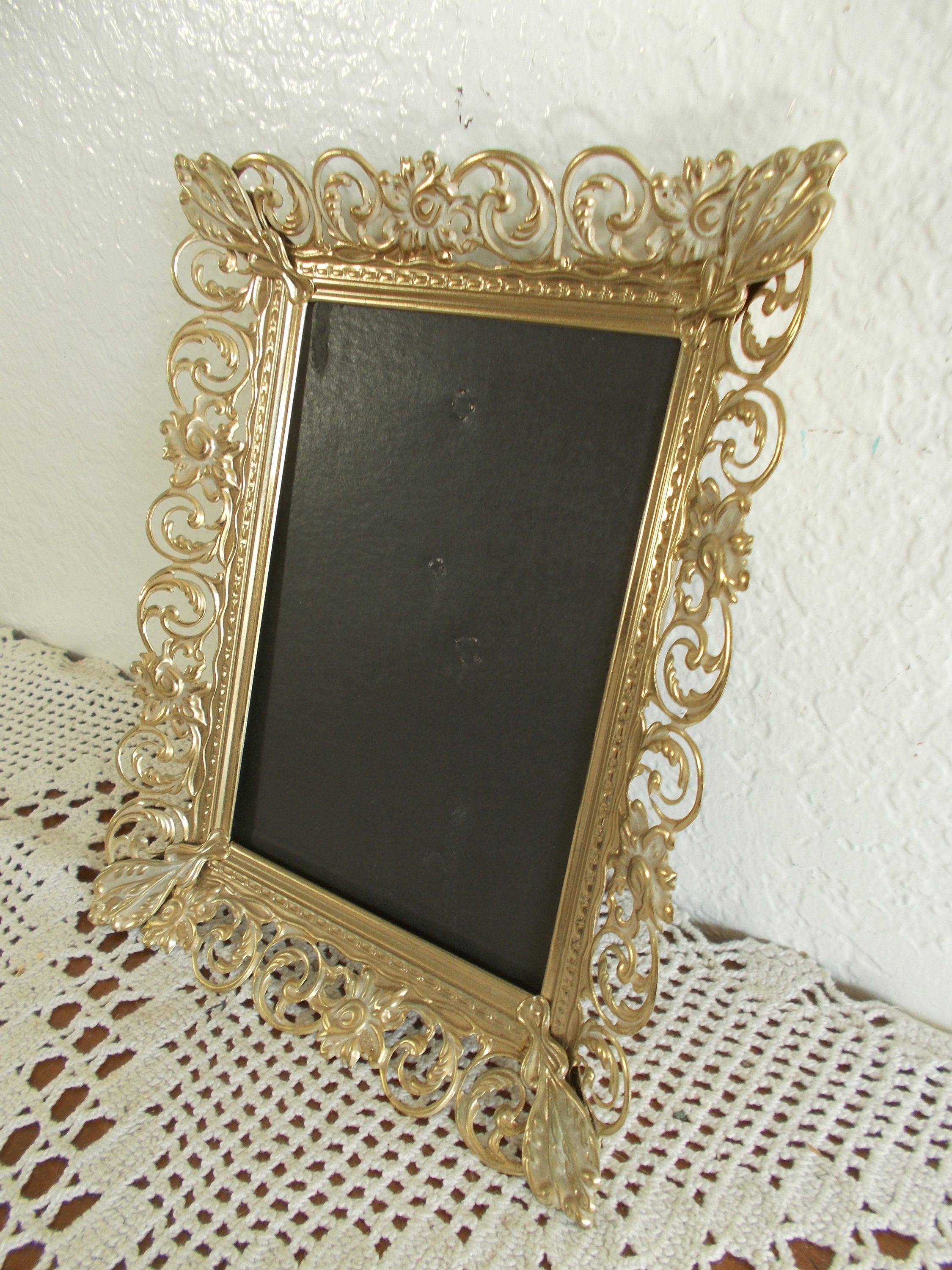 Vintage Gold Metal Ornate Lace Picture Frame 5 X 7 Photo Decoration ...