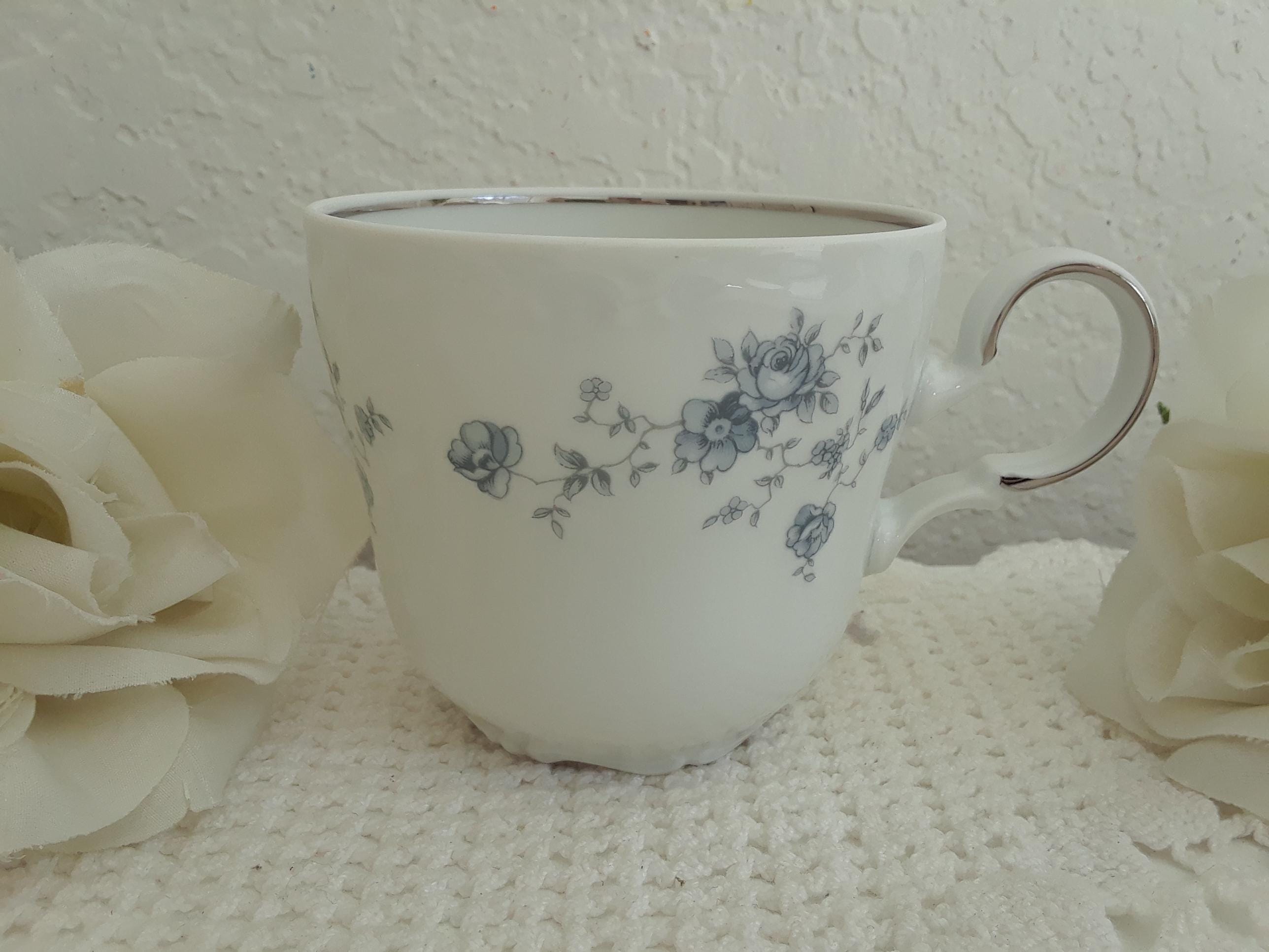 Vintage Blue Garland Coffee Tea Cup Johann Haviland Bavaria