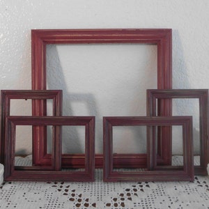 Country Barn Red Frame Set Rustic Shabby Chic Distressed Picture Photo ...