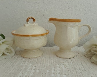 Vintage Mikasa Garden Sugar Bowl & Creamer Set with Lid Club FlowerFest Made in Japan EC 400 1970s Kitchen Dining Table 70s Retro Home Decor