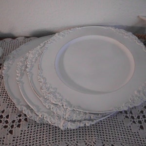 White Serving Tray Ornate Shabby Chic Wedding Reception Buffet Decoration Bridal Shower Birthday Tea Party Charger Beach Cottage Home Decor