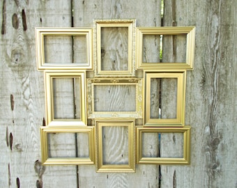 Gold Wedding Seating Chart Collage Frame Spring Summer Fall Winter Reception Centerpiece Decoration Ornate Paris French Home Decor Gift Her