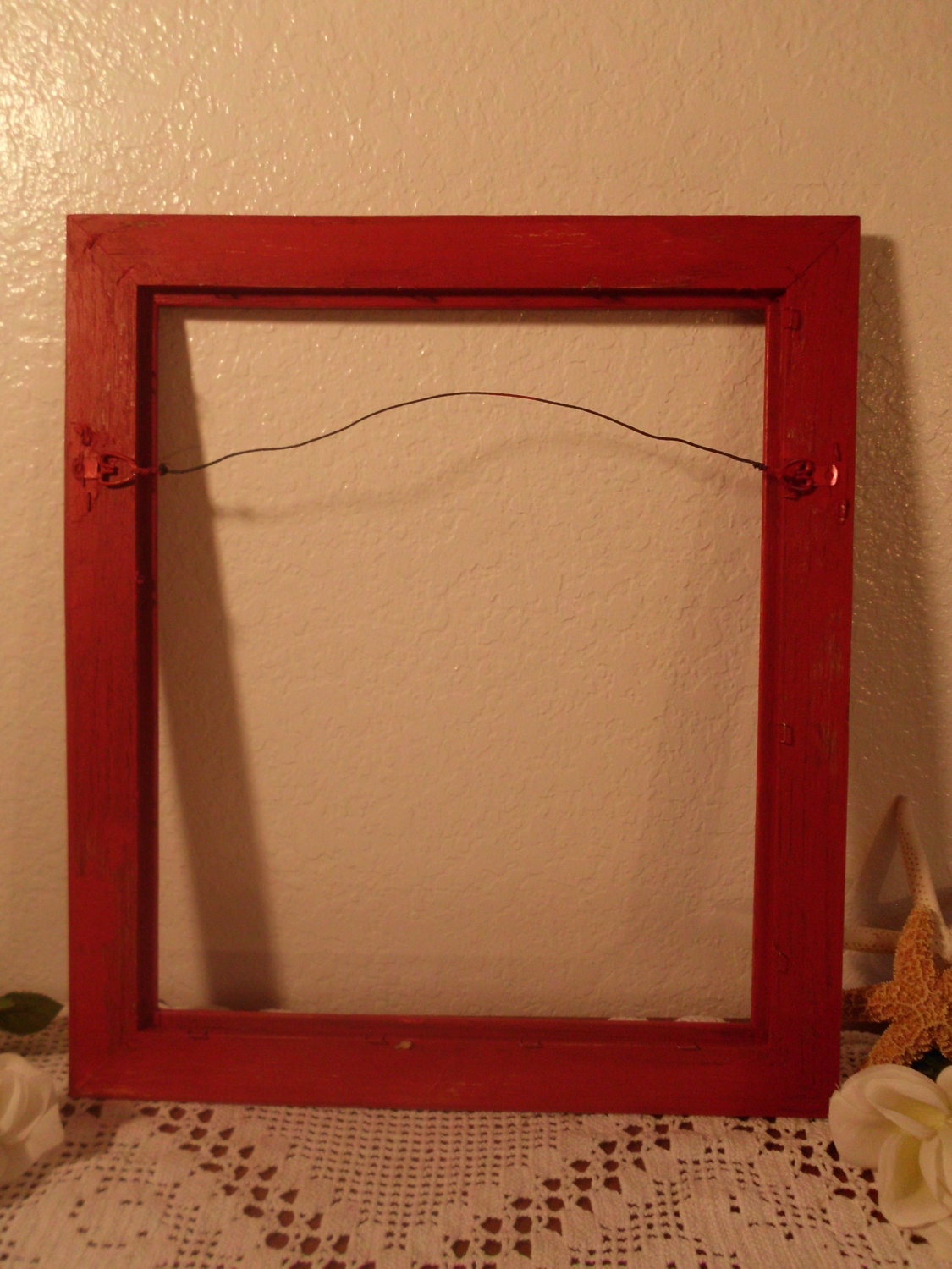Rustic Red Frame Shabby Chic Wedding Distressed 12 X 14 Picture Photo ...