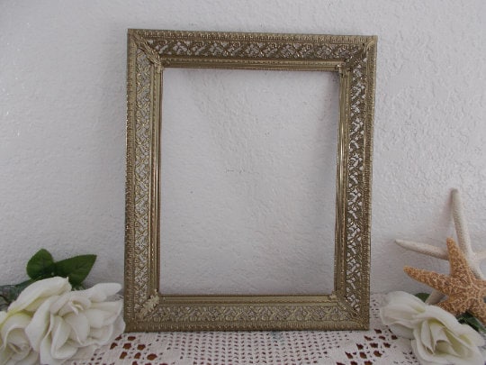 Vintage Ornate Gold Metal Picture Frame 8 X 10 Photo Decoration Floral ...