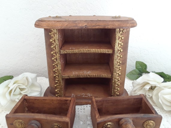 Vintage Wood Jewelry Box Trinket Storage Organize… - image 6