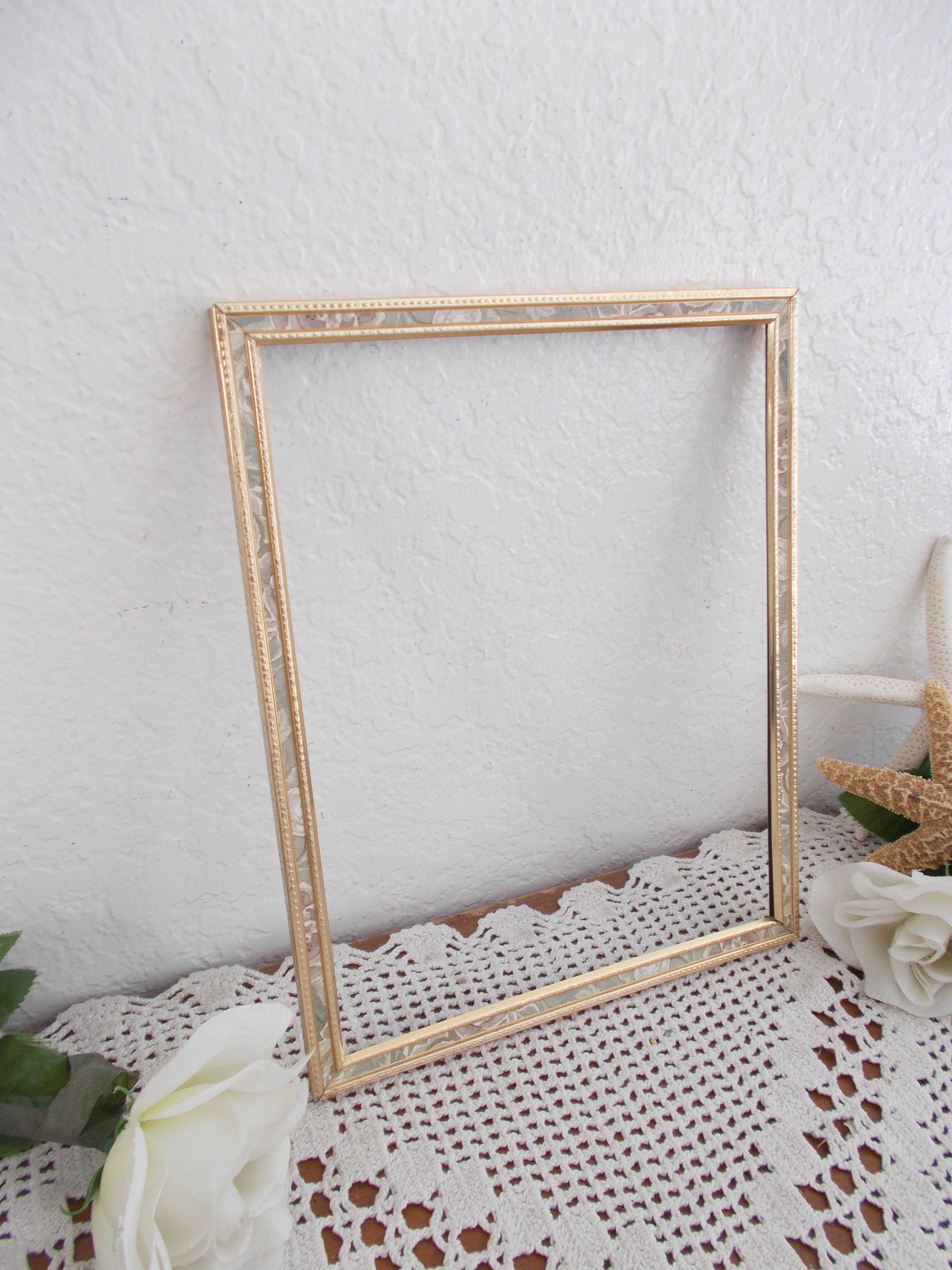 Vintage Gold Metal Picture Frame 8 X 10 Photo Decoration Mid Etsy