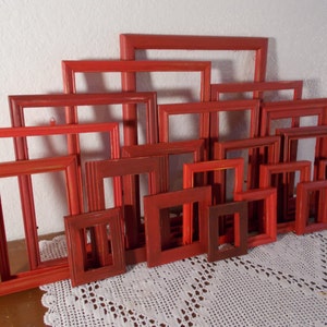 Rustic Red Frame Set Picture Photo Shabby Chic Distressed Wall Gallery ...