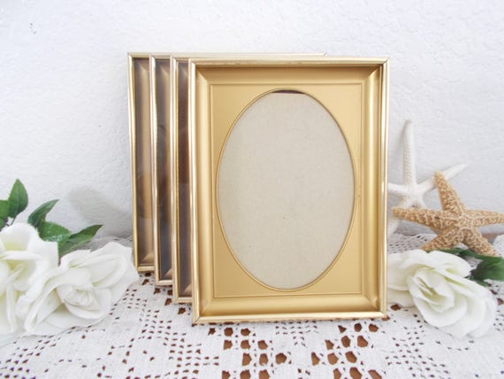 Vintage Oval Gold Metal Picture Frame 5 X 7 Photo Decoration Mid