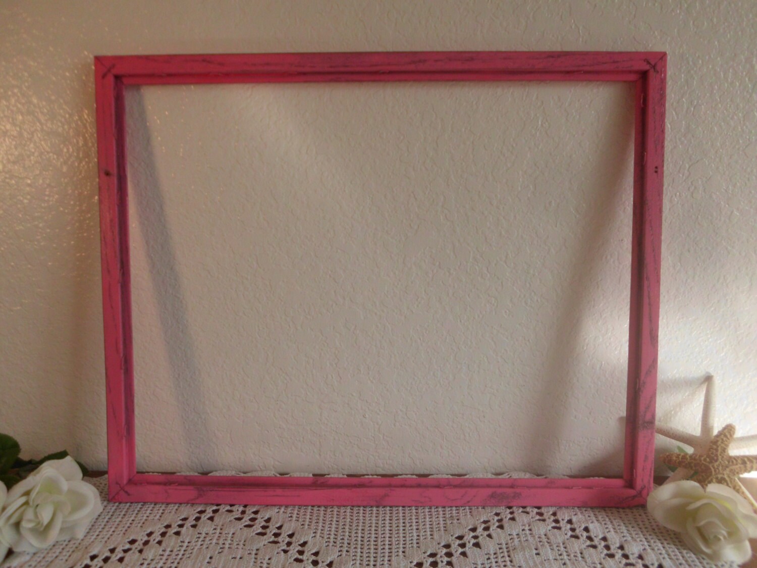Large Pink Frame 16 X 20 Picture Photo Shabby Chic Distressed Etsy
