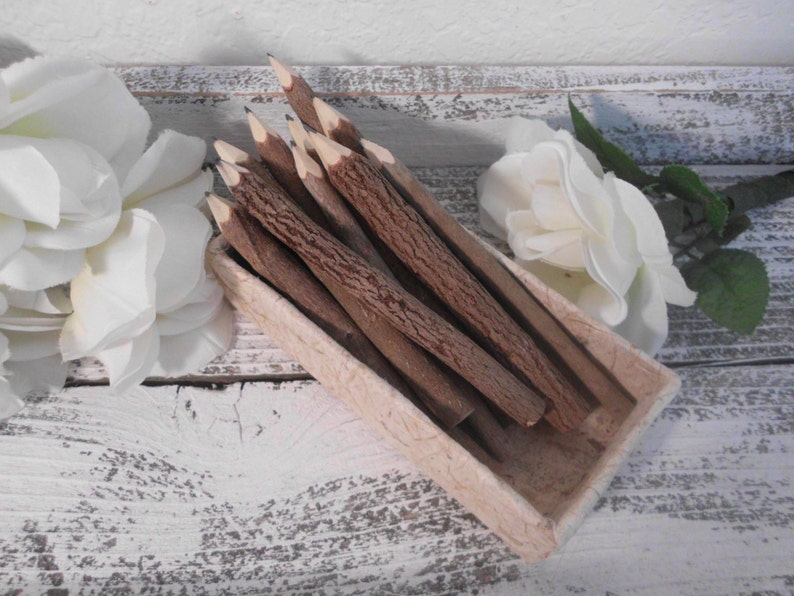 Twig Branch Pencil Rustic Lead Wedding Decoration Eco Friendly Etsy
