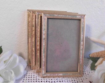 Vintage Gold Metal Picture Frame 5 x 7 Photo Decoration Mid Century French Country Farmhouse Shabby Chic Cottage Home Decor Wedding Gift Her