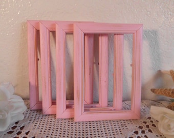 4 x 6 Pink Frame Rustic Shabby Chic Distressed Picture Photo Wedding Table Number Decoration Beach Cottage Home Decor Birthday Gift For Her