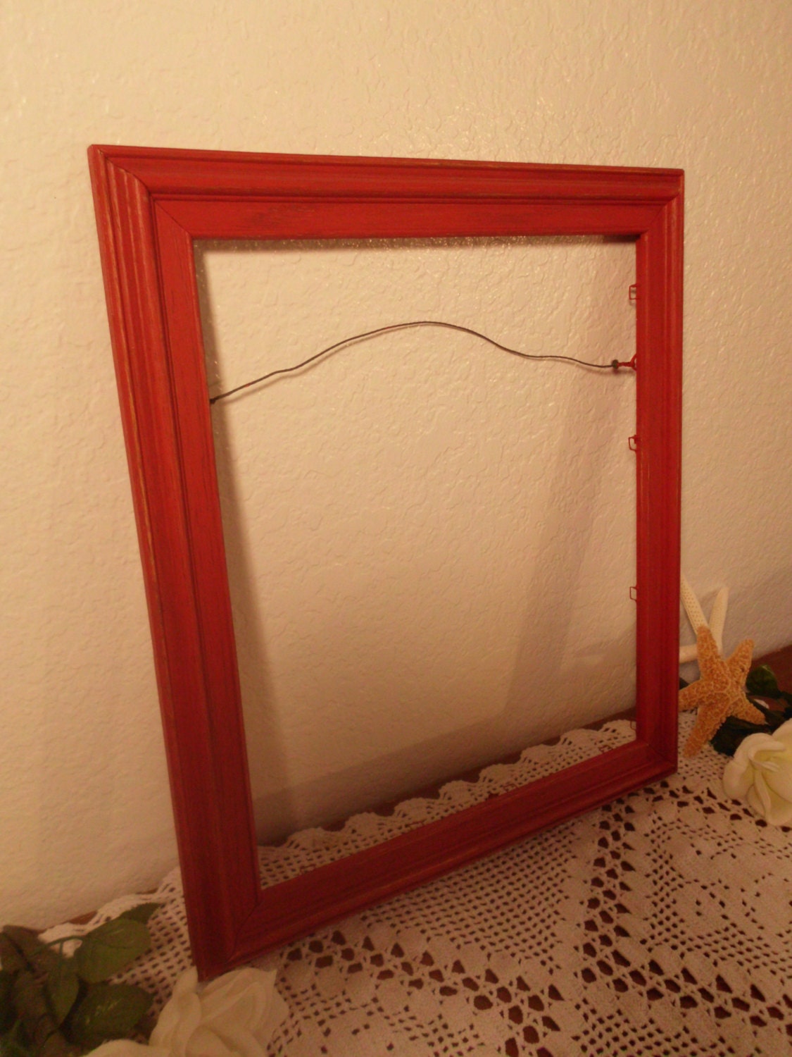 Rustic Red Frame Shabby Chic Wedding Distressed 12 X 14 Picture Photo ...