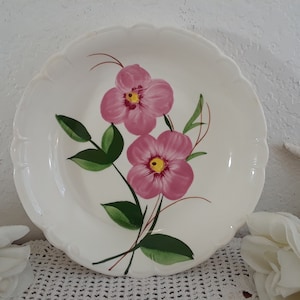 Vintage Pink Flower Bowl by Stetson Hand Painted Underglaze Heritage Dinnerware Mid Century Country Farmhouse Romantic Cottage Kitchen Decor