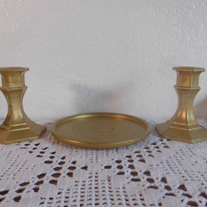 Gold Wedding Unity Candle Holder Set Rustic Shabby Chic Distressed Taper Pillar Trio Collection Spring Summer Autumn Fall Winter Home Decor