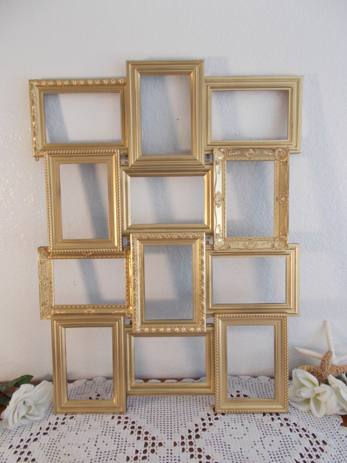 Gold Wedding Seating Chart Collage Frame Ornate Spring Summer Etsy
