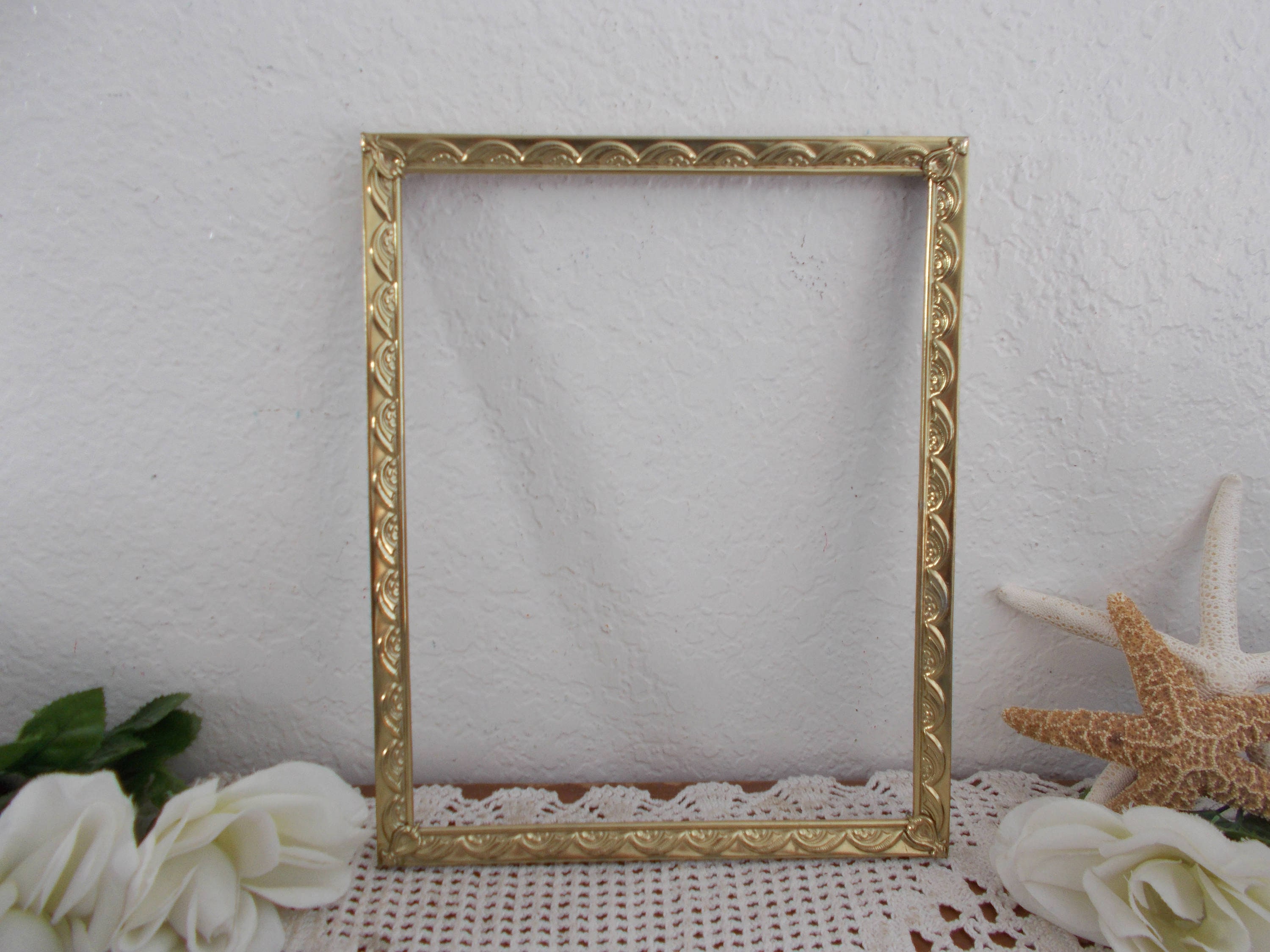 Vintage Gold Picture Frame 8 X 10 Photo Decoration Mid Century ...