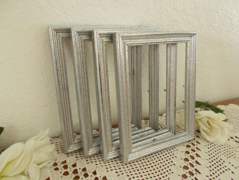 Silver Glitter Picture Frame 8 X 10 Photo Decoration Faux Etsy