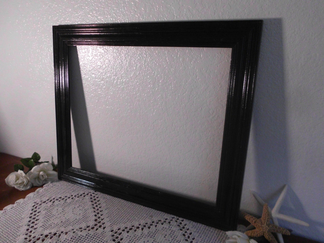 Large Black Frame 16 X 20 Shabby Chic Distressed Wedding Decor Etsy