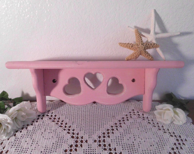 Pink Heart Shabby Chic Shelf Romantic Cottage French Country Etsy