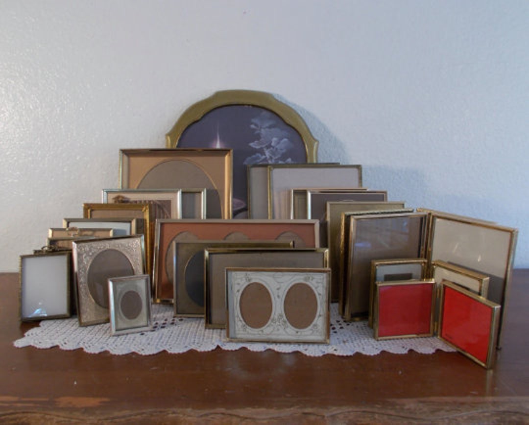 Large Vintage Gold Picture Frame Set Instant Photo Gallery Collection