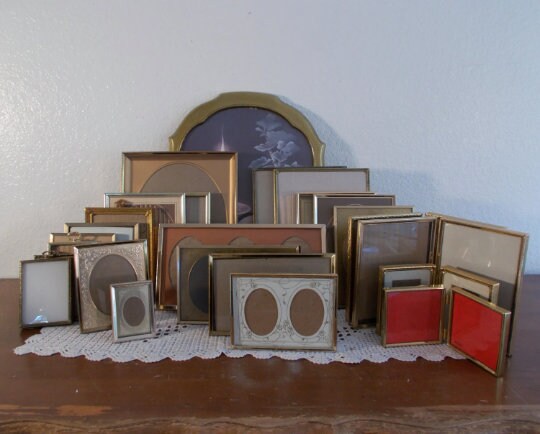 Large Vintage Gold Picture Frame Set Instant Photo Gallery Collection ...