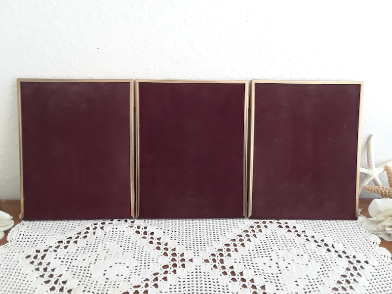 Vintage Gold Picture Frame Trio Photo Decoration Folding Etsy