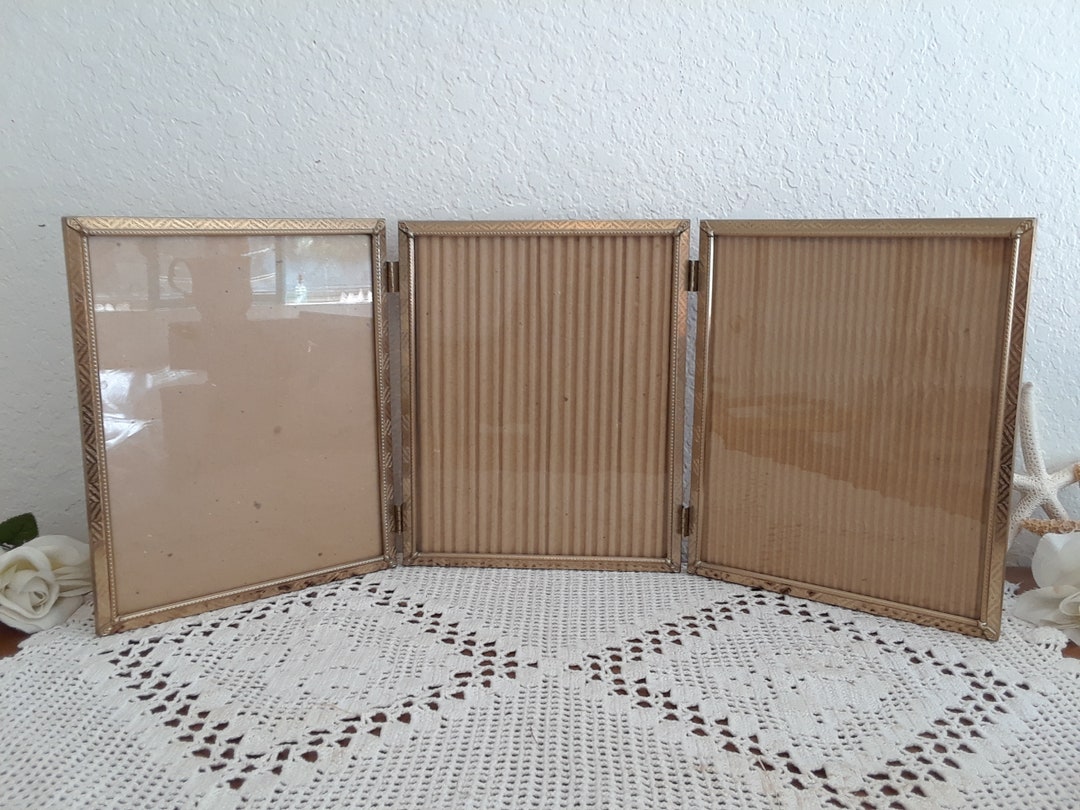 Vintage Gold Picture Frame Trio Photo Decoration Folding Etsy