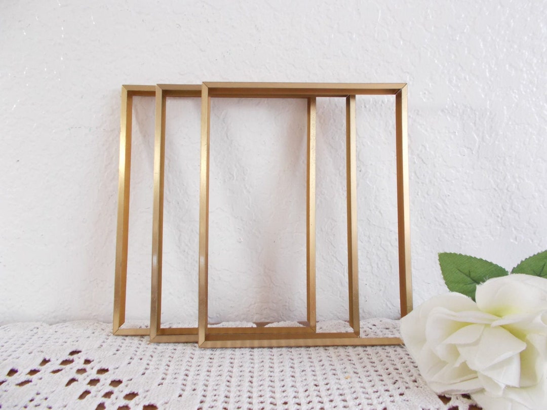 Vintage Gold Metal Picture Frame 8 X 10 Photo Decoration Mid Century ...