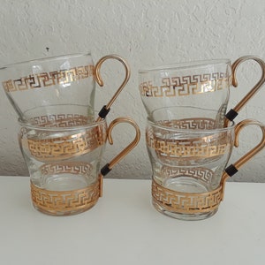 Vintage Continental Set by Libbey Glass Co. Cup Metal Holders