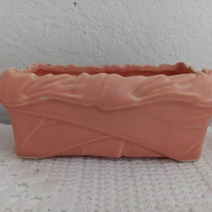 Vintage McCoy Pink Salmon Planter Rectangle Ceramic Pottery Made in the USA 1940s Heavy